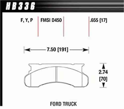 Disc Brake Pad LTS w/0.655 Thickness