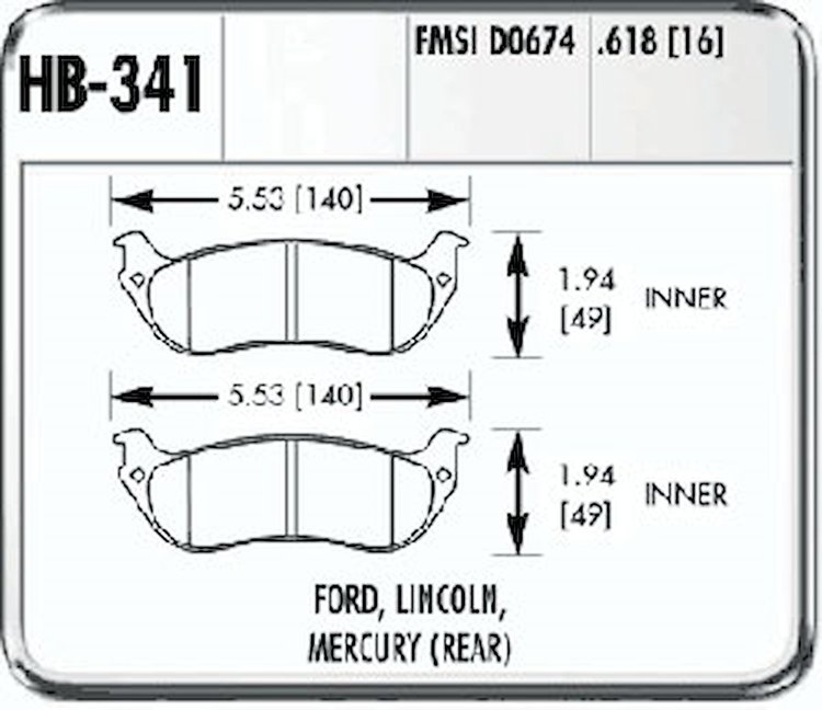 HPS Performance Brake Pads 1996-97 Ford Crown Victoria