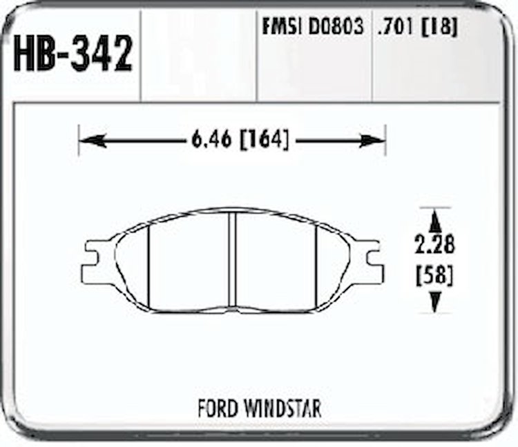 HPS Performance Brake Pads 1999-2003 Ford Windstar
