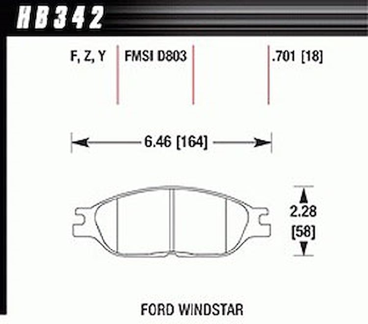 Disc Brake Pad LTS w/0.701 Thickness