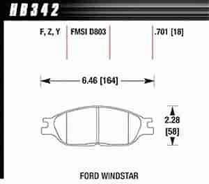 Disc Brake Pad Performance Ceramic w/0.701 Thickness