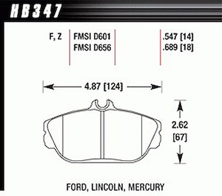 Disc Brake Pad Performance Ceramic w/0.689 Thickness