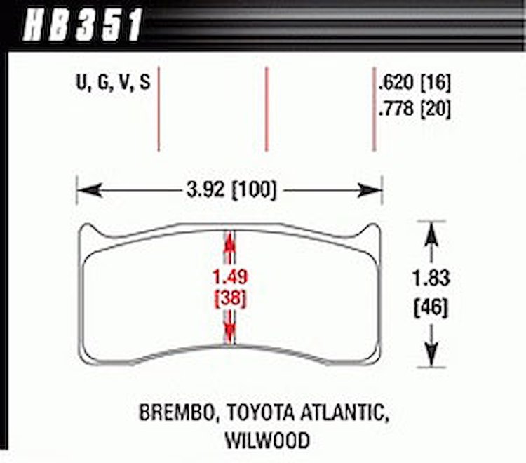 Disc Brake Pad DTC-70 w/0.778 Thickness