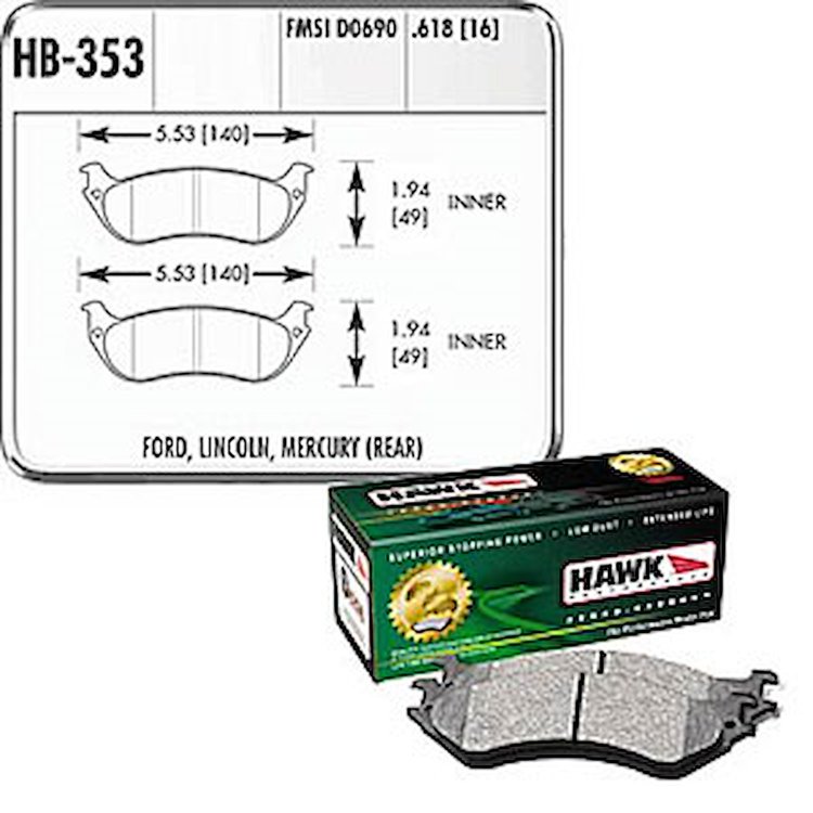 Mercury Rear Brake Pads 2002-04 Mountaineer