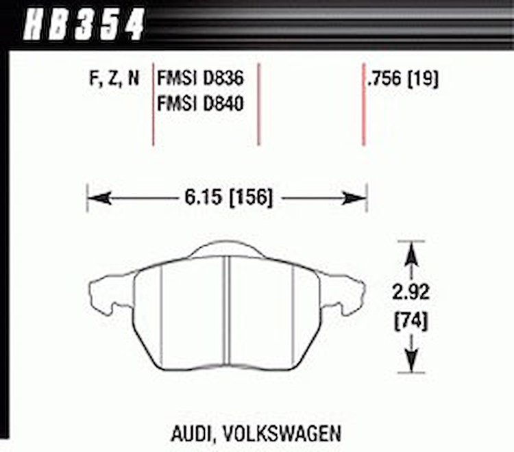 Disc Brake Pad Performance Ceramic w/0.756 Thickness