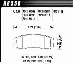 HP-Plus Performance Brake Pads 1992-2004 GM