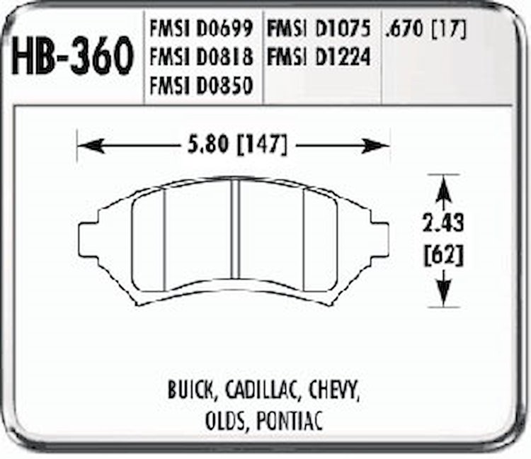 HPS Performance Brake Pads 1997-2000 Riviera