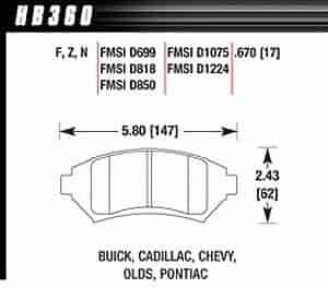 HP-Plus Performance Brake Pads 1997-2004 GM