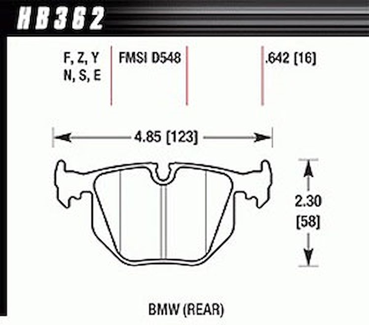 Disc Brake Pad HT-10 w/0.642 Thickness