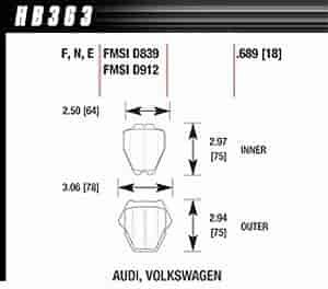 Disc Brake Pad HPS Performance Street w/0.689 Thickness