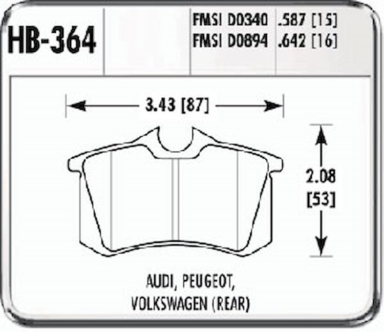 Hawk Performance Brakes Race Worthy Compound Front Brake Pads Fits: 2002 Audi A6 Quattro 2000-2002 VW Beetle