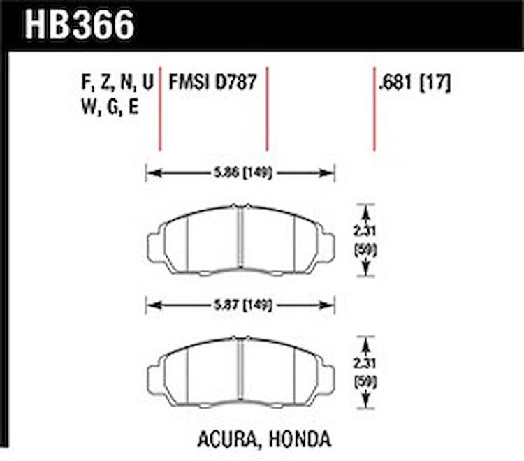 Disc Brake Pad DTC-30 w/0.681 Thickness