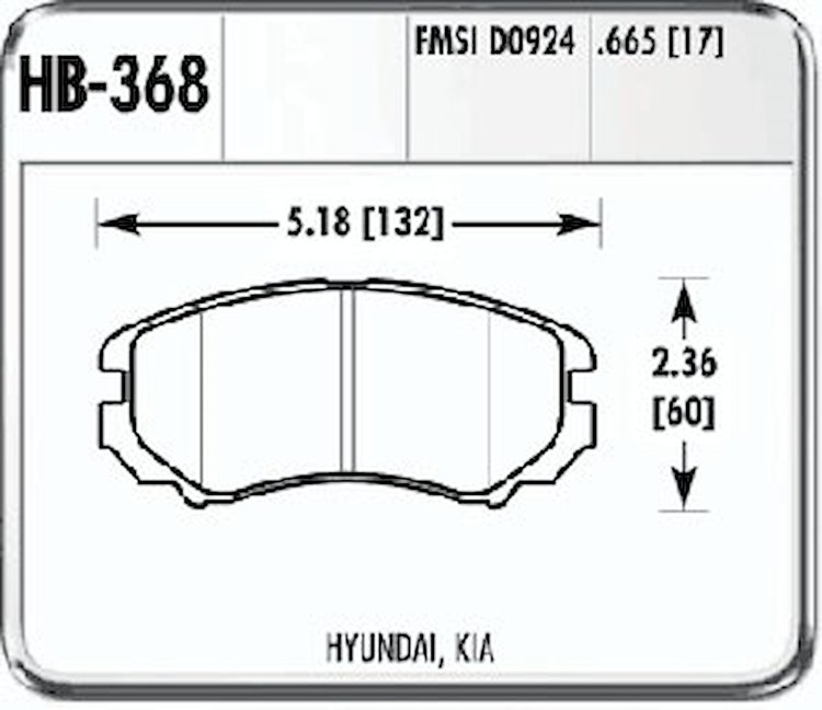 Hawk High Performance Front Brake Pads Fits: 2002-03 Tiburon