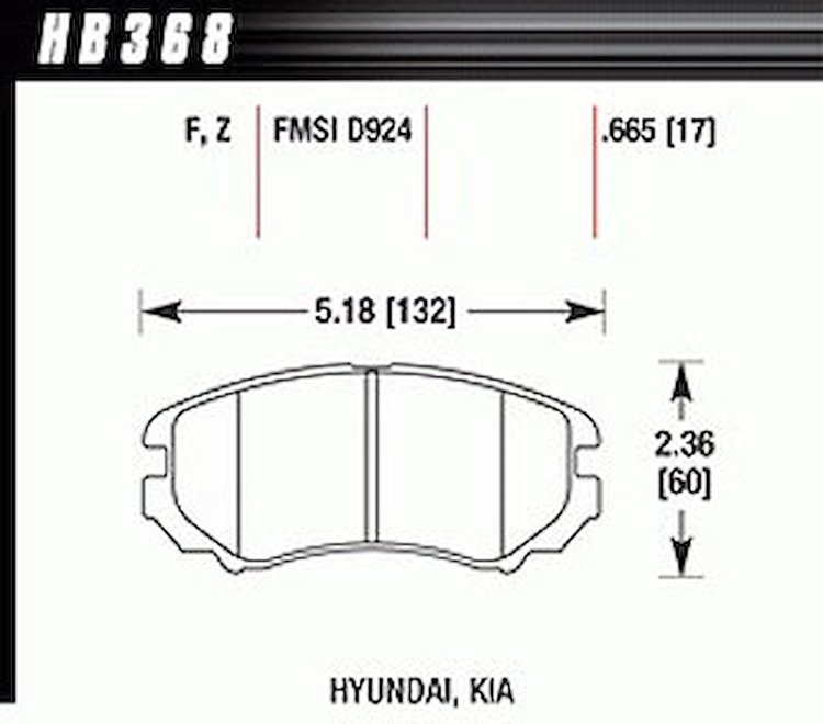 Disc Brake Pad Performance Ceramic w/0.665 Thickness