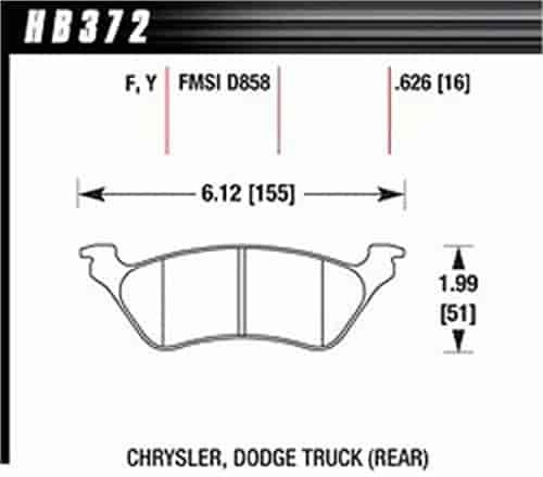 Disc Brake Pad HPS Performance Street w/0.626 Thickness