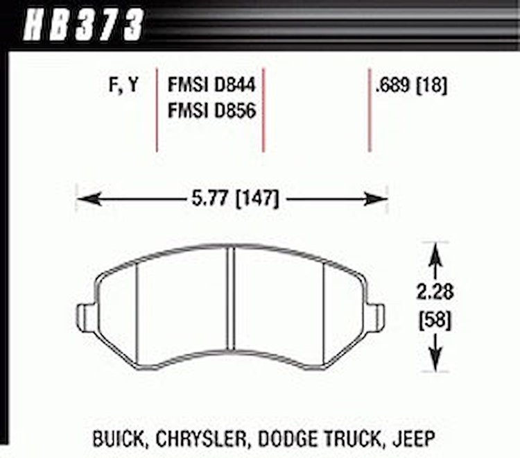 Disc Brake Pad LTS w/0.689 Thickness