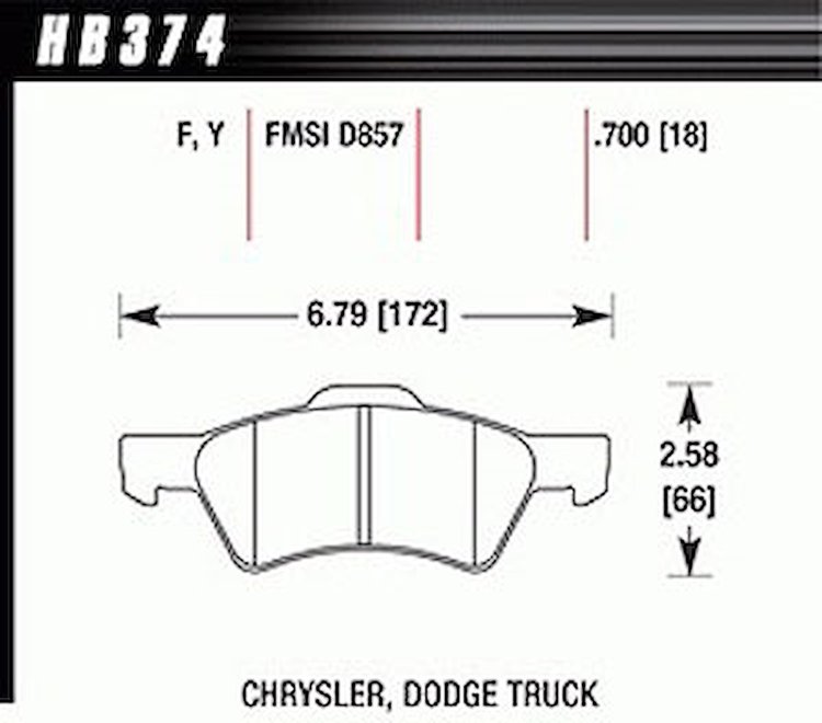 Disc Brake Pad HPS Performance Street w/0.700 Thickness