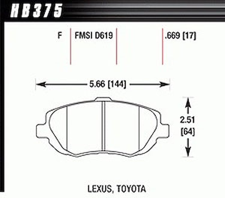 Disc Brake Pad HPS Performance Street w/0.669 Thickness