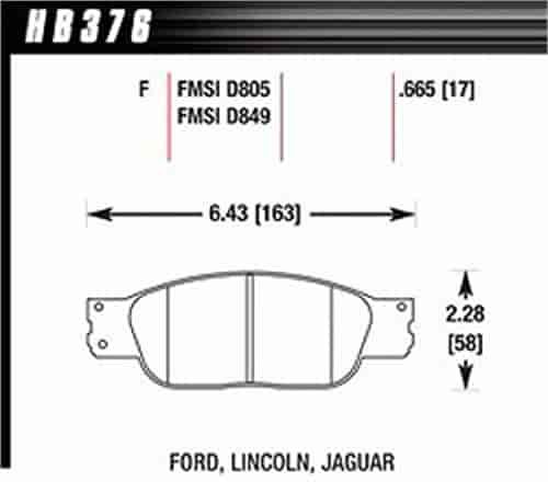 Disc Brake Pad HPS Performance Street w/0.665 Thickness