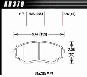 Disc Brake Pad HPS Performance Street w/0.626 Thickness