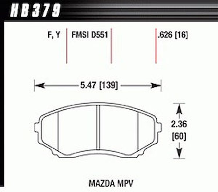 Disc Brake Pad LTS w/0.626 Thickness