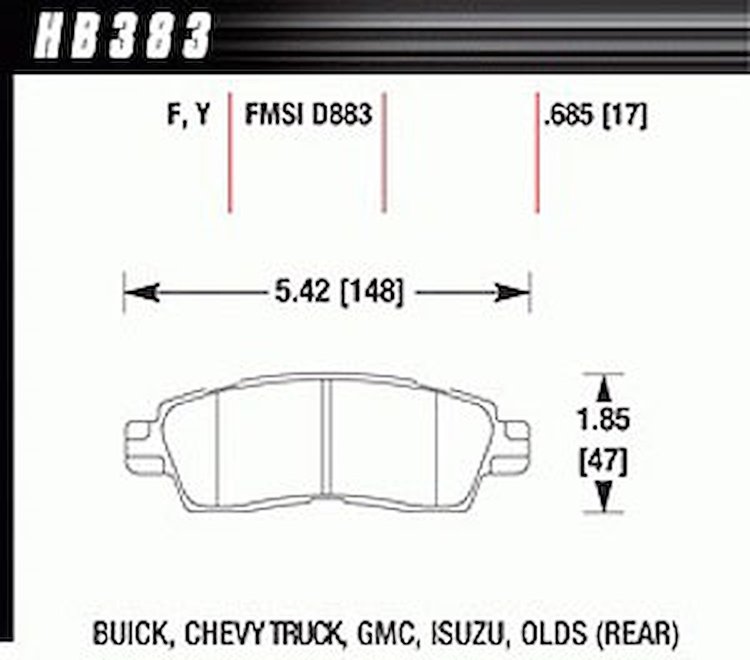 Disc Brake Pad HPS Performance Street w/0.685 Thickness