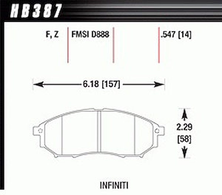 Disc Brake Pad HPS Performance Street w/0.547 Thickness