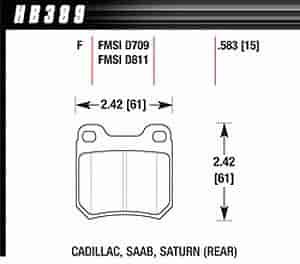 Disc Brake Pad HPS Performance Street w/0.583 Thickness