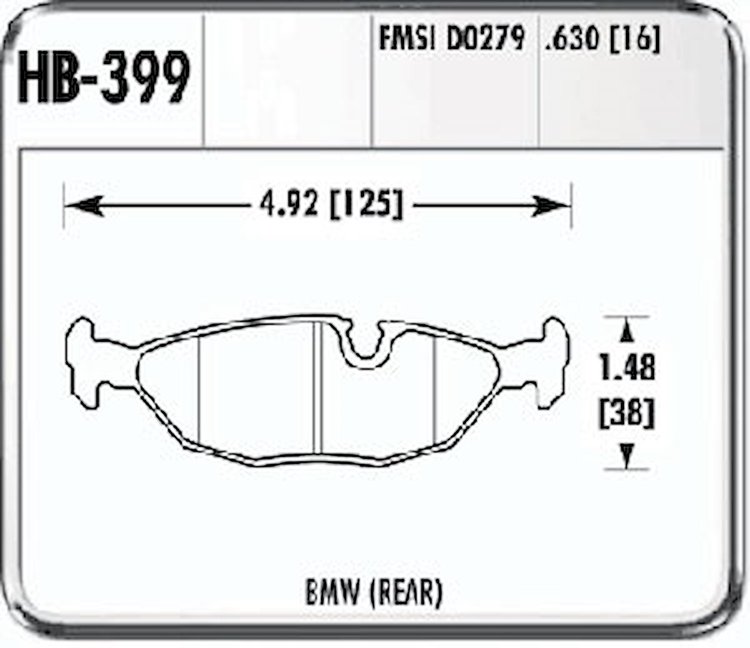 Disc Brake Pad Blue 9012 w/0.630 Thickness