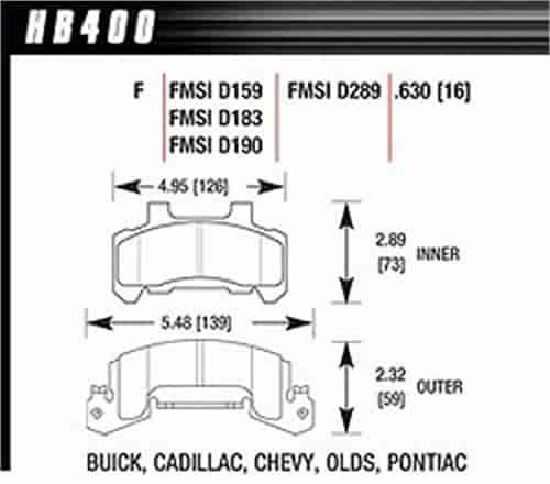 Disc Brake Pad HPS Performance Street w/0.630 Thickness