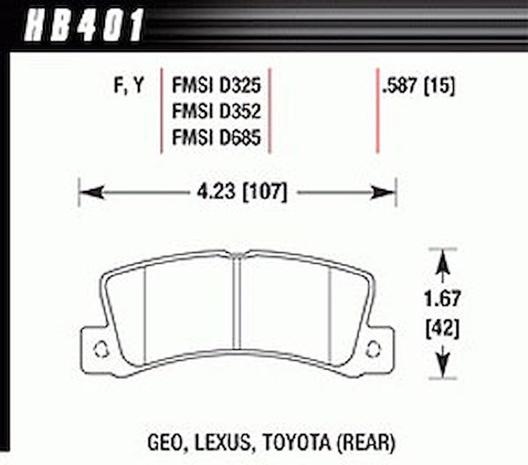 Disc Brake Pad HPS Performance Street w/0.587 Thickness