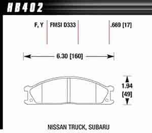 Disc Brake Pad HPS Performance Street w/0.669 Thickness