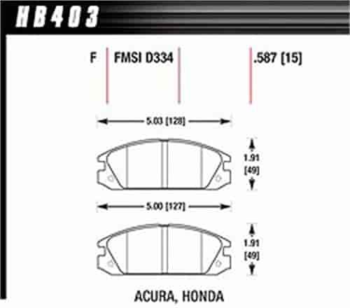 Disc Brake Pad HPS Performance Street w/0.587 Thickness