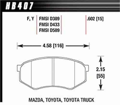 Disc Brake Pad LTS w/0.602 Thickness