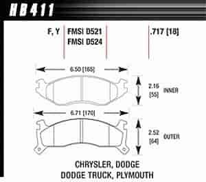 Disc Brake Pad LTS w/0.717 Thickness