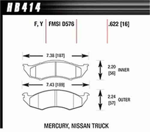 Disc Brake Pad HPS Performance Street w/0.622 Thickness