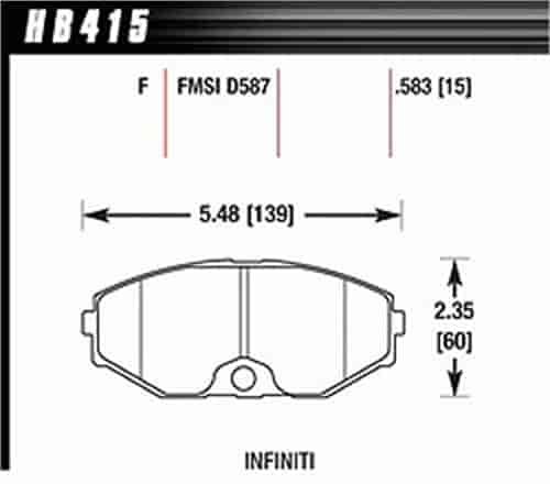 Disc Brake Pad HPS Performance Street w/0.583 Thickness
