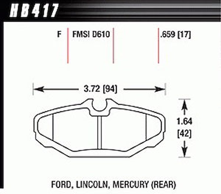 Disc Brake Pad HPS Performance Street w/0.659 Thickness