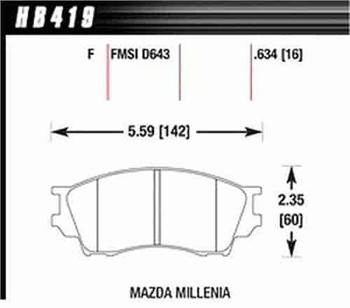 Disc Brake Pad HPS Performance Street w/0.634 Thickness