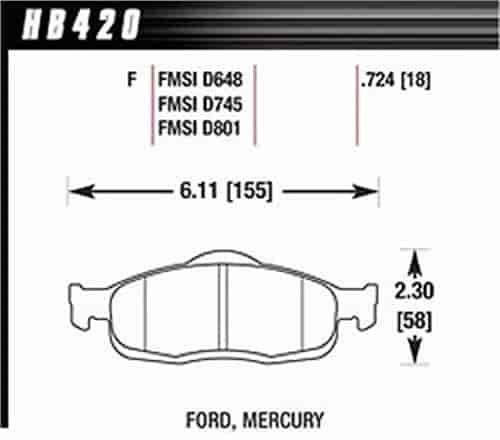 Disc Brake Pad HPS Performance Street w/0.724 Thickness