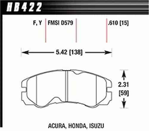 Disc Brake Pad HPS Performance Street w/0.610 Thickness