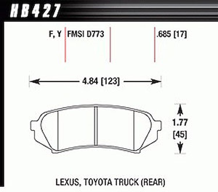 Disc Brake Pad HPS Performance Street w/0.685 Thickness