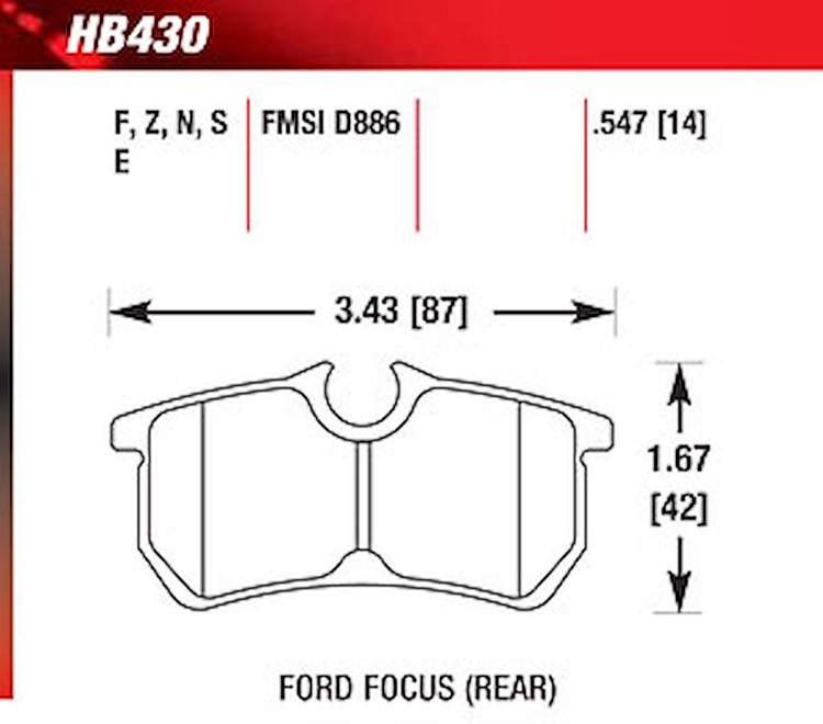 Blue 9012 Disk Brake Pads Ford Focus