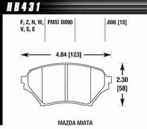 Disc Brake Pad Performance Ceramic w/0.606 Thickness