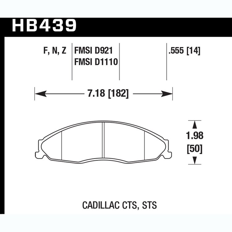 Disc Brake Pad Performance Ceramic w/0.555 Thickness