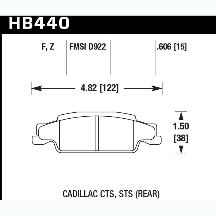 Disc Brake Pad Performance Ceramic w/0.606 Thickness