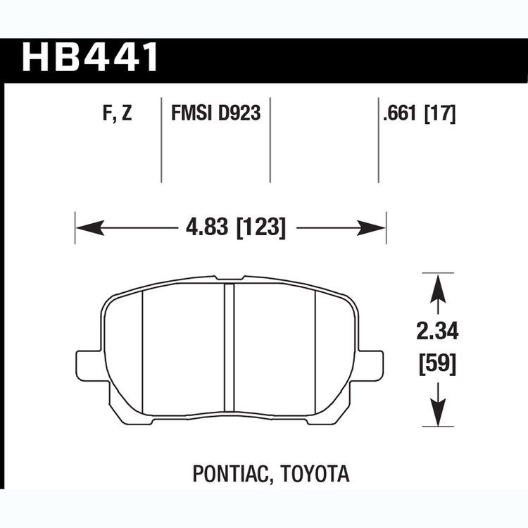 Disc Brake Pad Performance Ceramic w/0.661 Thickness