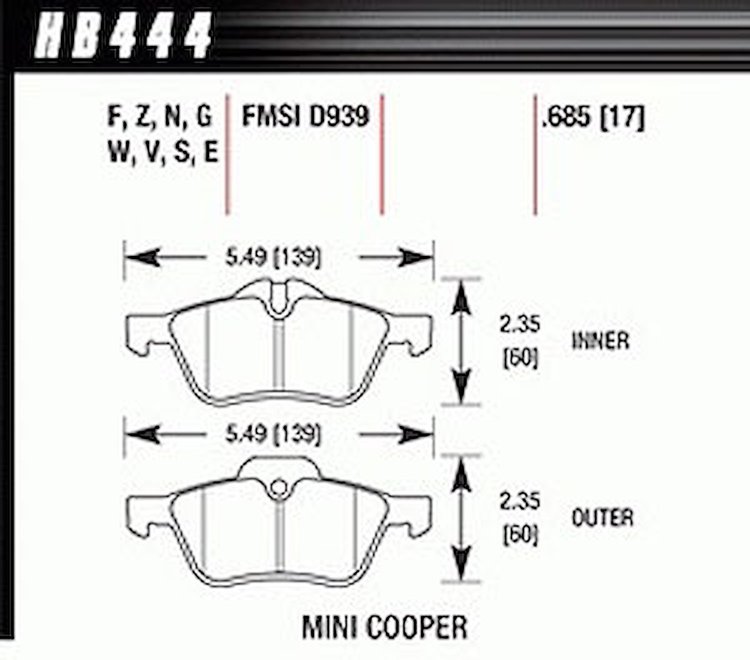 Disc Brake Pad HT-14 w/0.685 Thickness