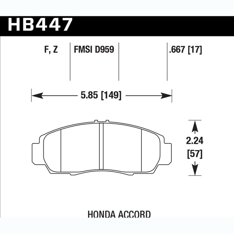 Disc Brake Pad Performance Ceramic w/0.667 Thickness