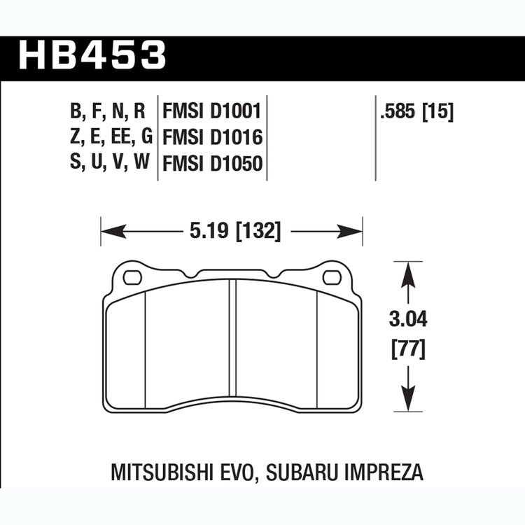 Performance Ceramic Brake Pads 2008-11 Mitsubishi Evolution